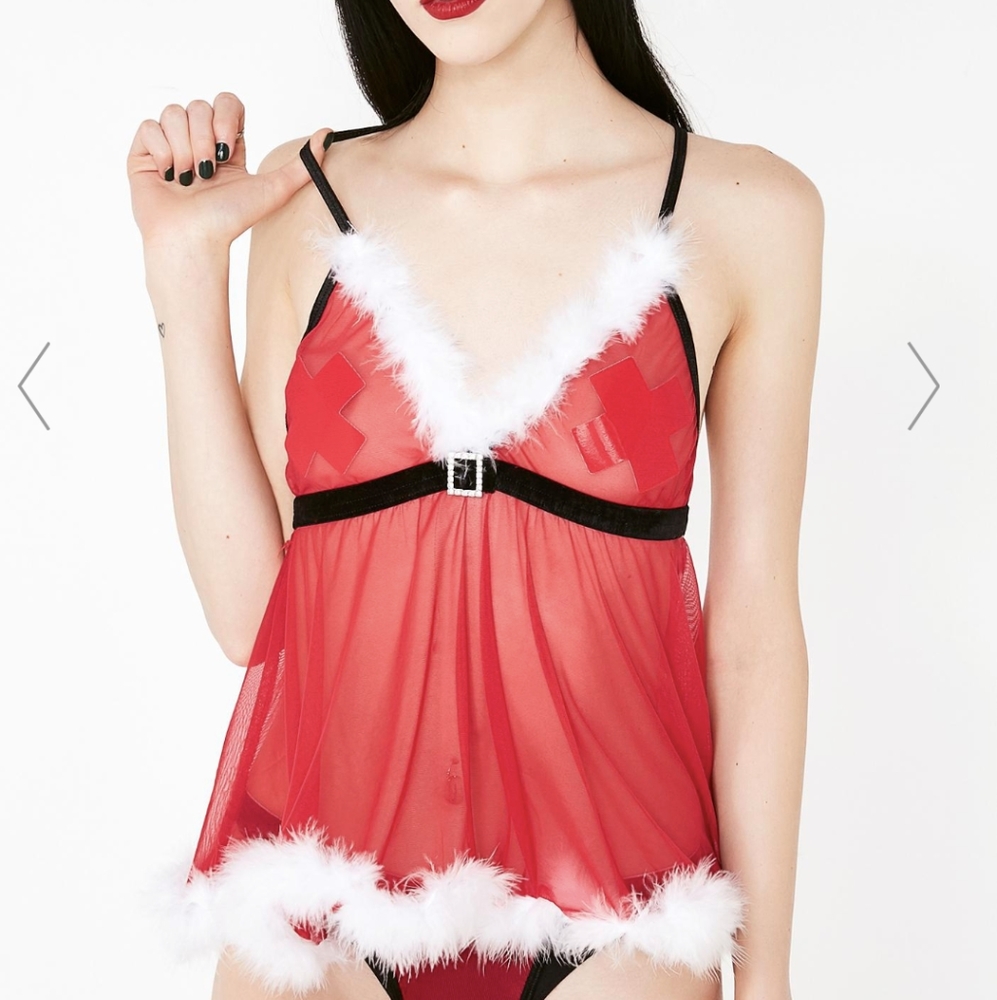 Dolls kill Santa lingerie top